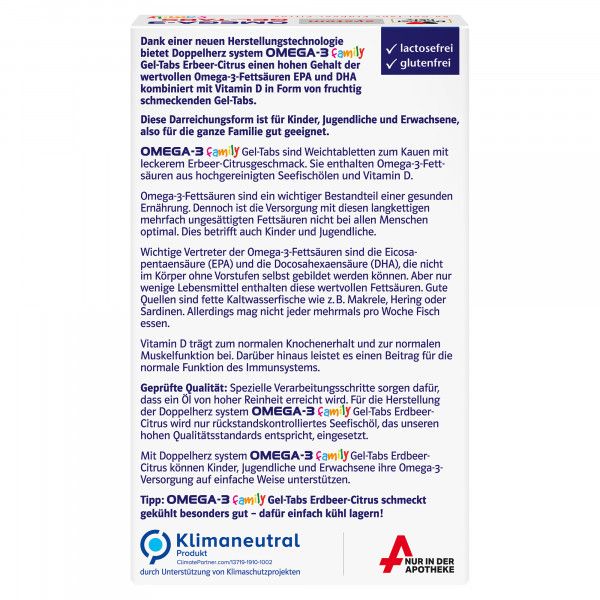 bodyguardapotheke DOPPELHERZ Omega-3 Gel-Tabs family Erdb.Cit.system Sonderangebot der Fabrik