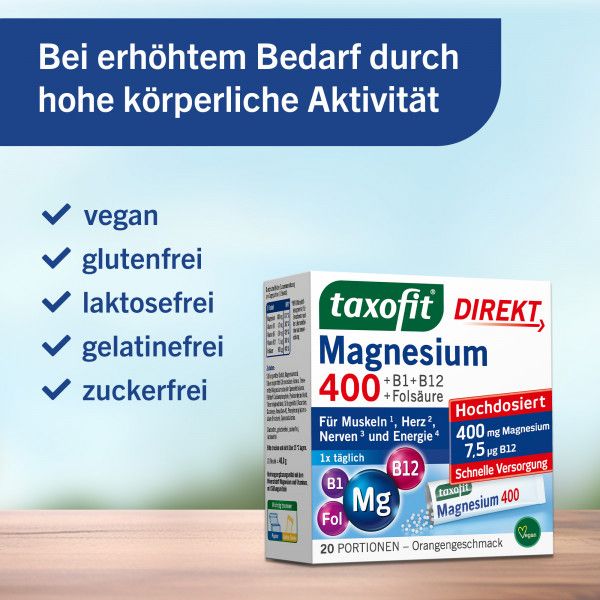 bodyguardapotheke TAXOFIT Magnesium 400+B1+B6+B12+Folsäure 800 Gran Muttertagsangebot