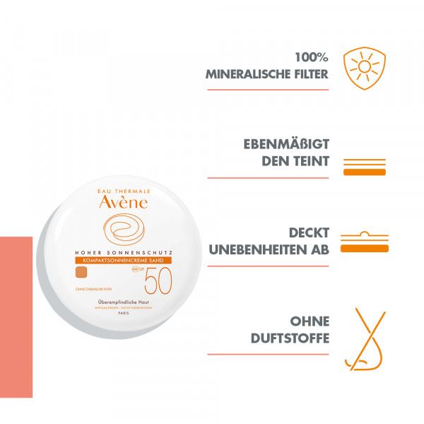 bodyguardapotheke AVENE Kompaktsonnencreme SPF 50 sand 2010 Jubiläumsangebot