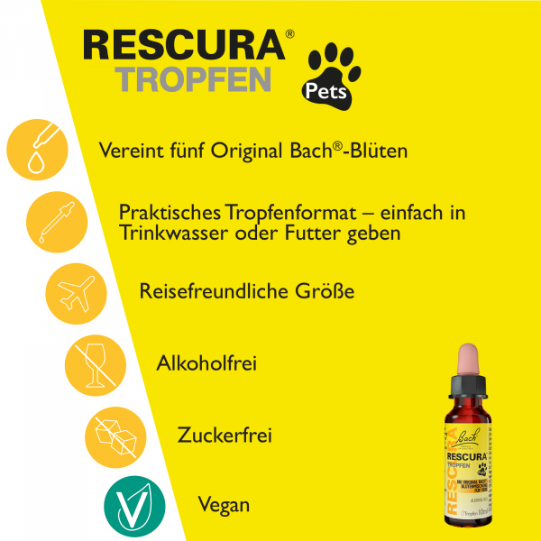 bodyguardapotheke Bach RESCURA® Pets Tropfen 10ml Neueste Stile