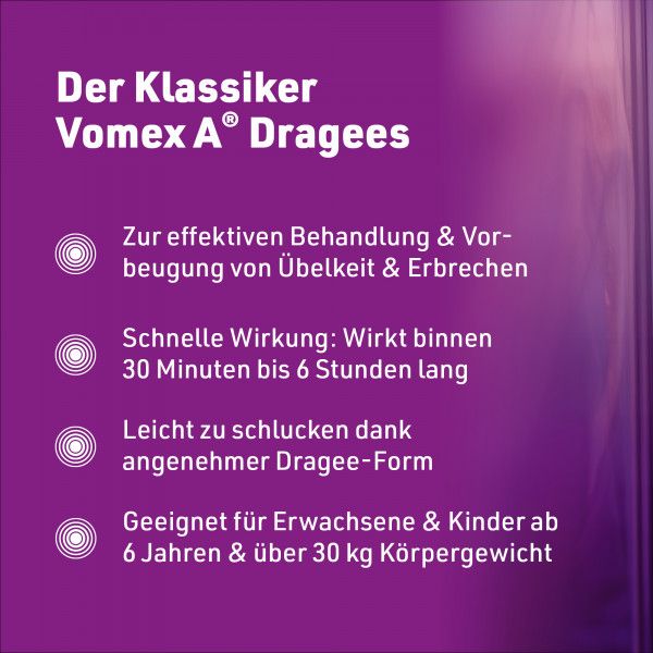 bodyguardapotheke VOMEX A Dragees 50 mg überzogene Tabletten Exklusivangebot