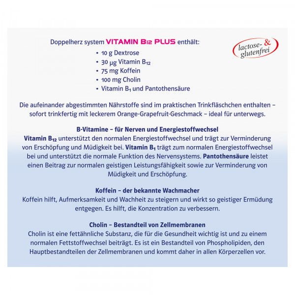 bodyguardapotheke DOPPELHERZ Vitamin B12 Plus system Trinkampullen Blitzangebot