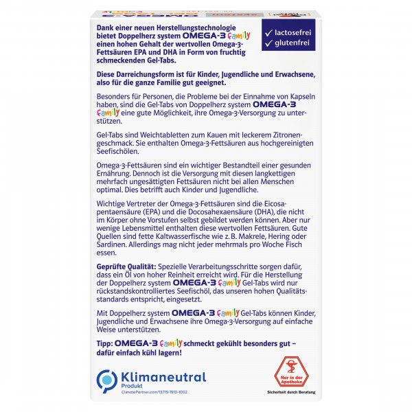 bodyguardapotheke DOPPELHERZ Omega-3 Gel-Tabs family system Sonderangebote