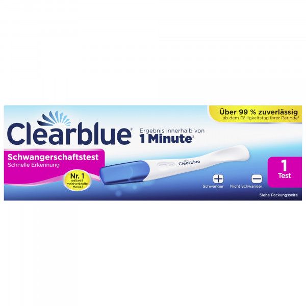 bodyguardapotheke CLEARBLUE Schwangerschaftstest schnelle Erkennung Nur noch ein Tag übrig