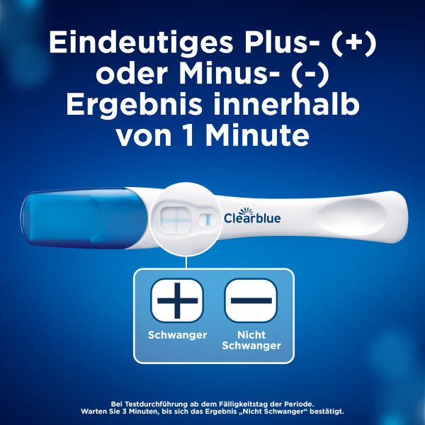bodyguardapotheke CLEARBLUE Schwangerschaftstest schnelle Erkennung Nur noch ein Tag übrig