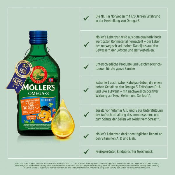 bodyguardapotheke MÖLLER'S Omega-3 Kids Fruchtgeschmack Öl Black Friday Preise