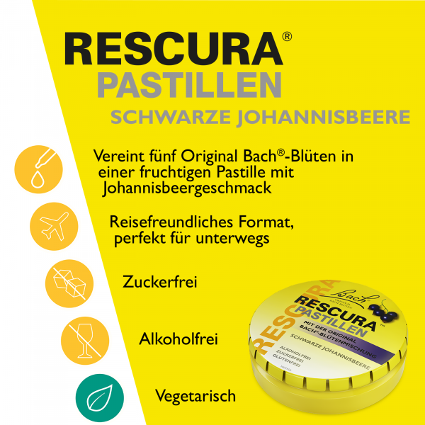 bodyguardapotheke Bach RESCURA® Pastillen Schwarze Johannisbeere 50g Super Sparpreis