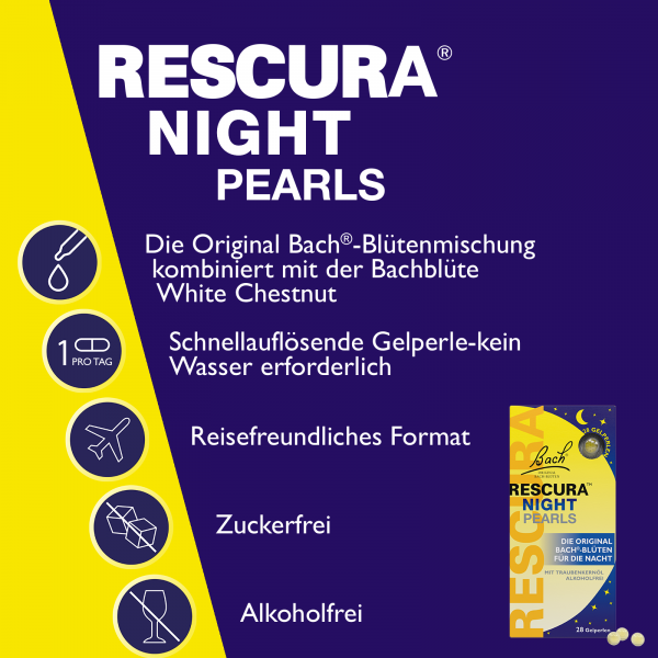 bodyguardapotheke Bach RESCURA® NIGHT Pearls 28 Gelperlen Discount Store für neue Produkte