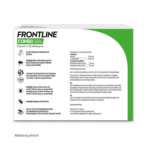bodyguardapotheke FRONTLINE COMBO gegen Zecken Flöhe (Flöhe Eier Larven Puppen) für Katzen im Angebot
