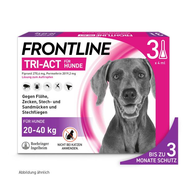 bodyguardapotheke FRONTLINE TRI-ACT gegen Zecken Flöhe und fliegende Insekten für Hunde L