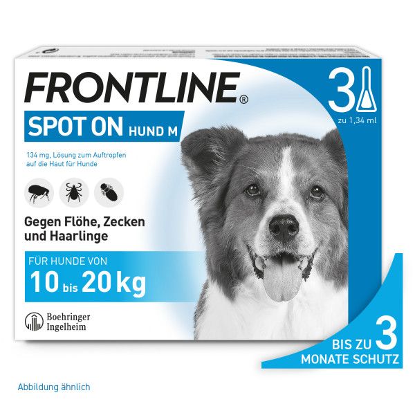 bodyguardapotheke FRONTLINE SPOT-ON gegen Zecken und Flöhe für Hunde M