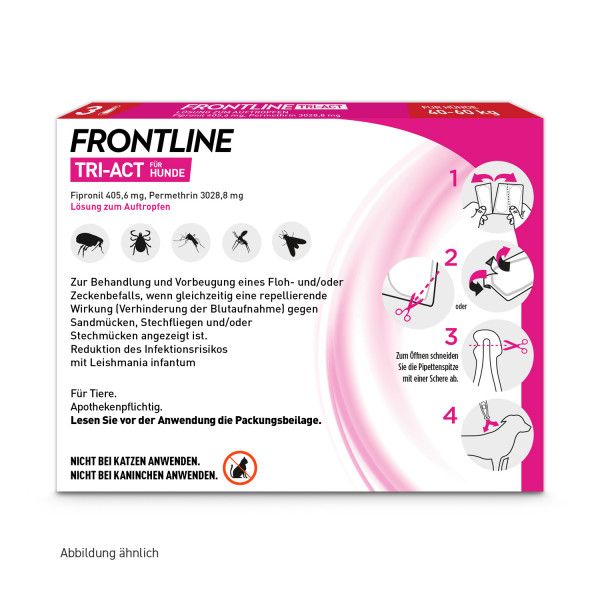 bodyguardapotheke FRONTLINE TRI-ACT gegen Zecken Flöhe und fliegende Insekten für Hunde XL Blitzverkäufe