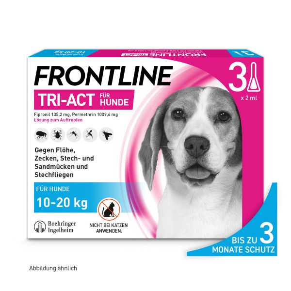 bodyguardapotheke FRONTLINE TRI-ACT gegen Zecken Flöhe und fliegende Insekten für Hunde M