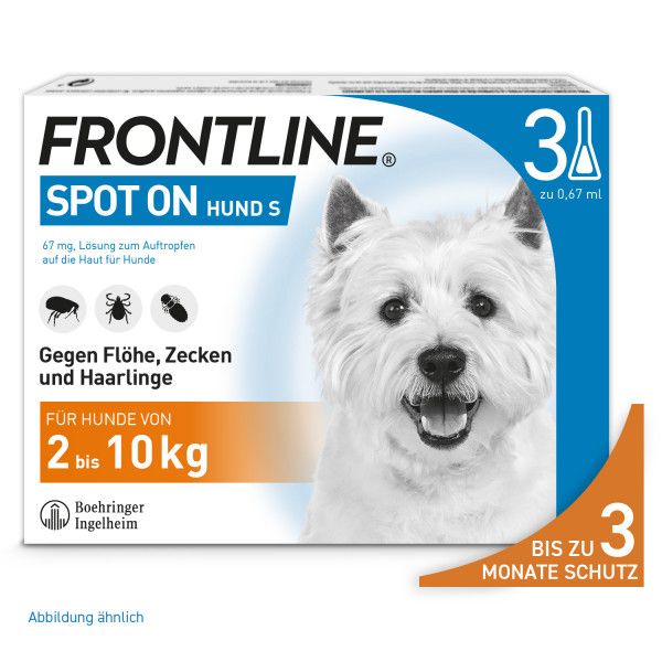 bodyguardapotheke FRONTLINE SPOT-ON gegen Zecken und Flöhe für Hunde S