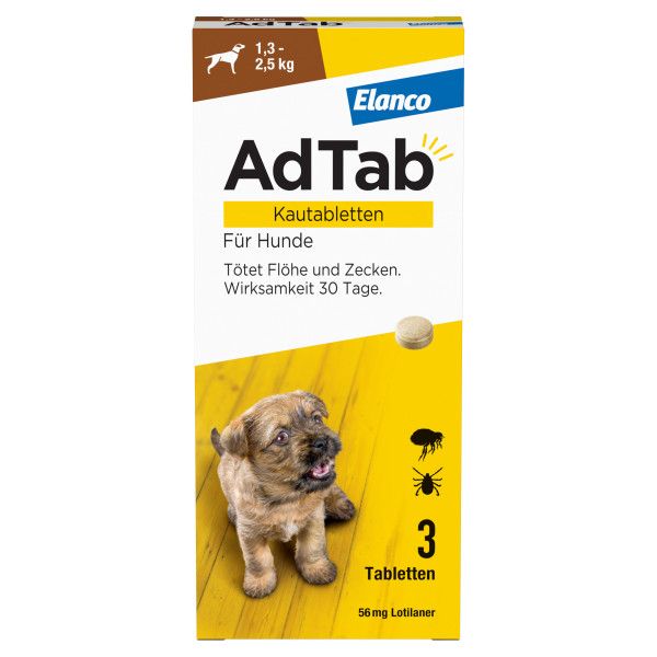 bodyguardapotheke ADTAB 56 mg Kautabletten für Hunde 1 3-2 5 kg