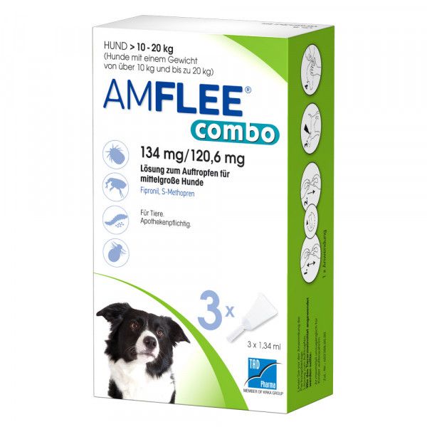 bodyguardapotheke AMFLEE combo 134/120 6mg Lsg.z.Auf.f.Hunde 10-20kg