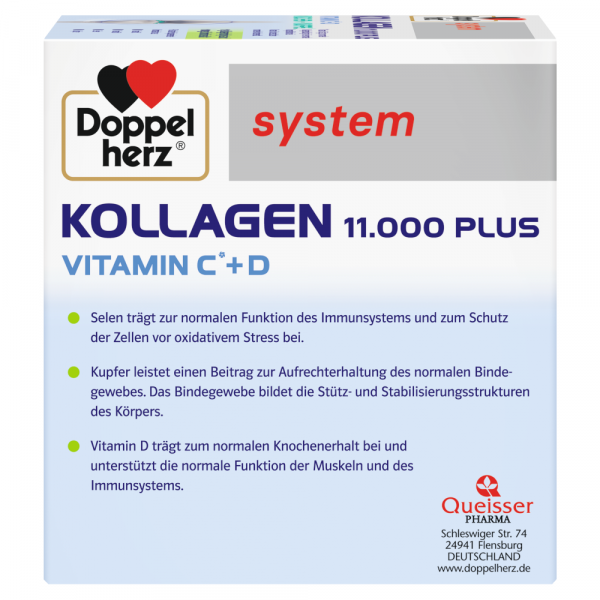 bodyguardapotheke DOPPELHERZ Kollagen 11.000 Plus system 30 Trinkfläschchen Räumungsverkauf