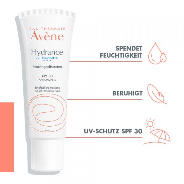 bodyguardapotheke Avène Hydrance reichhaltige UV Feuchtigkeitscreme SPF 30 zur intensiven und langanhaltenden Feuchtigkeitsversorgung der Haut Bis zu 50% Rabatt