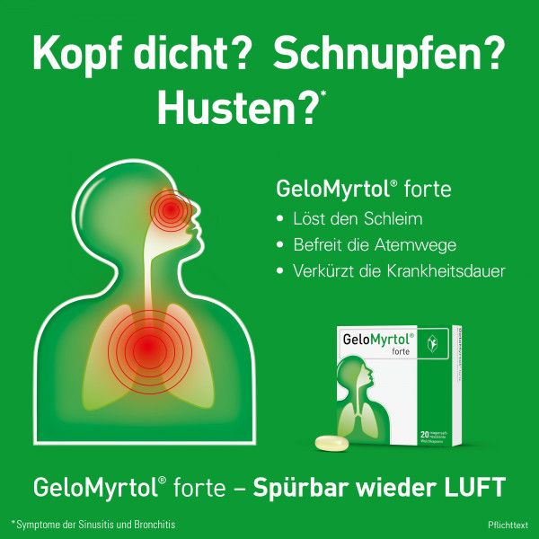 bodyguardapotheke GeloMyrtol forte bei Sinusitis und Bronchitis mit Husten & Schnupfen im Angebot