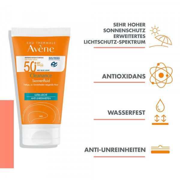 bodyguardapotheke AVENE Cleanance Sonnenfluid SPF 50+ Neuheiten
