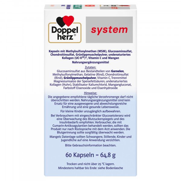 bodyguardapotheke DOPPELHERZ MSM Glucosamin system Kapseln Bis zu 65% Rabatt