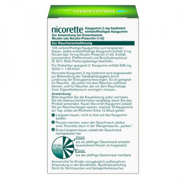 bodyguardapotheke NICORETTE 2 mg freshmint Kaugummi Valentinstagsangebot