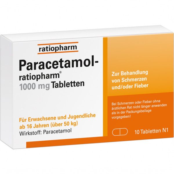 bodyguardapotheke PARACETAMOL-ratiopharm 1.000 mg Tabletten 50% Rabatt mit kostenlosem Versand