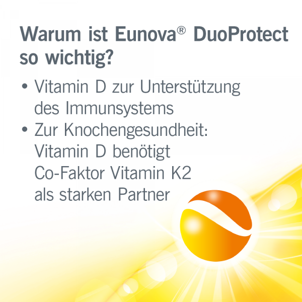bodyguardapotheke EUNOVA DuoProtect D3+K2 1000 I.E./80 μg Kapseln Nur noch ein Tag übrig