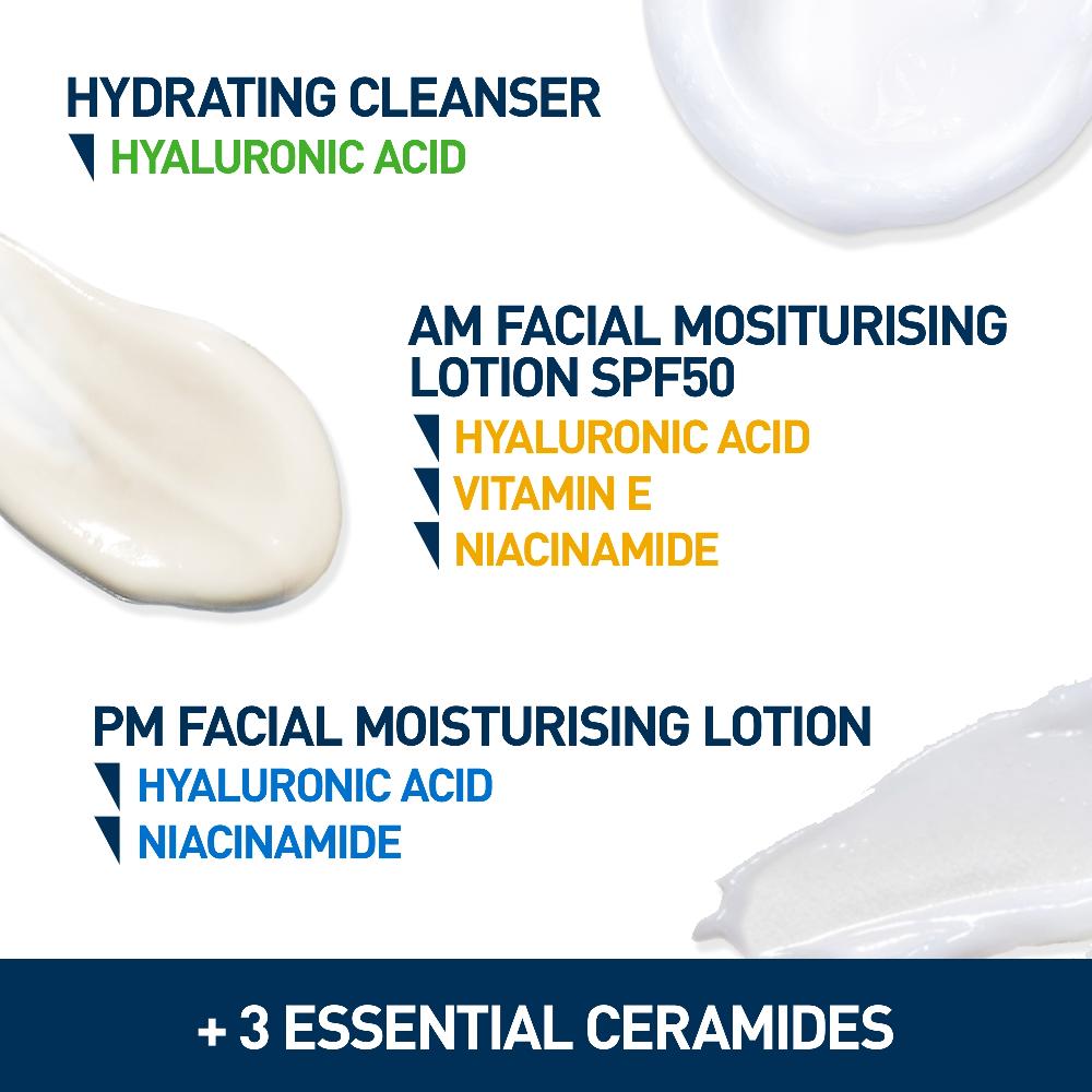 lookfantastic CeraVe Exclusive Skincare Routine Simplified Set for Face Cleansing & Moisturising with Hyaluronic Acid SPF & Niacinamide Riesige Rabatte