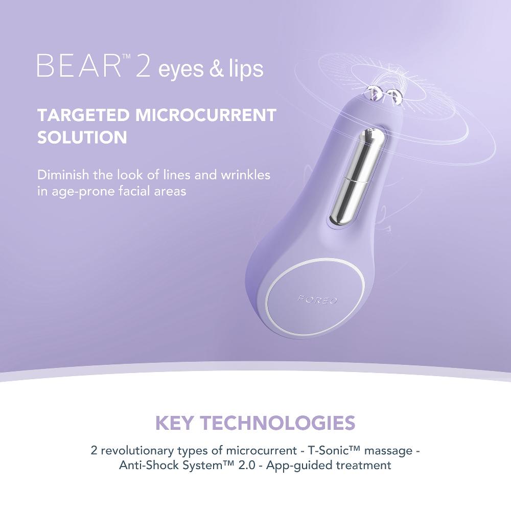 lookfantastic FOREO BEAR 2 Gerät zur Gesichtsstraffung für Augen und Lippen – Lavendel Kostenloser Versand