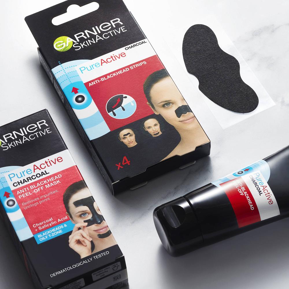 lookfantastic Garnier Pure Active Charcoal Anti-Blackhead Nose Strips x 4 zollfrei