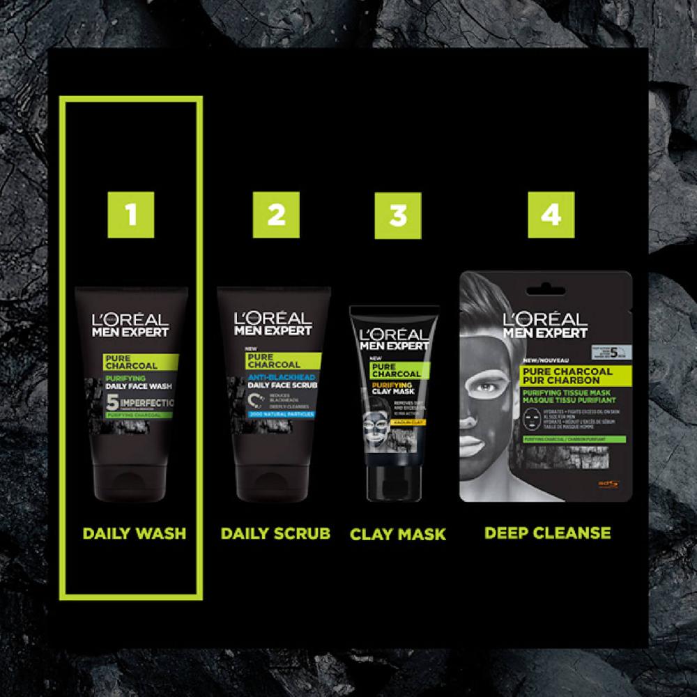 lookfantastic L'Oréal Paris Men Expert Pure Carbon Klärende Tägliche Gesichtsreinigung 100 ml Rabatte dieses Monats