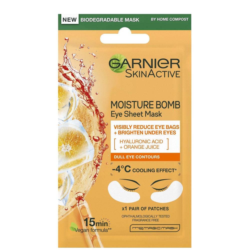 lookfantastic Garnier Hyaluronsäure und Orangensaft Feuchtigkeitsspendende Aufhellende Augentuchmaske 6 g