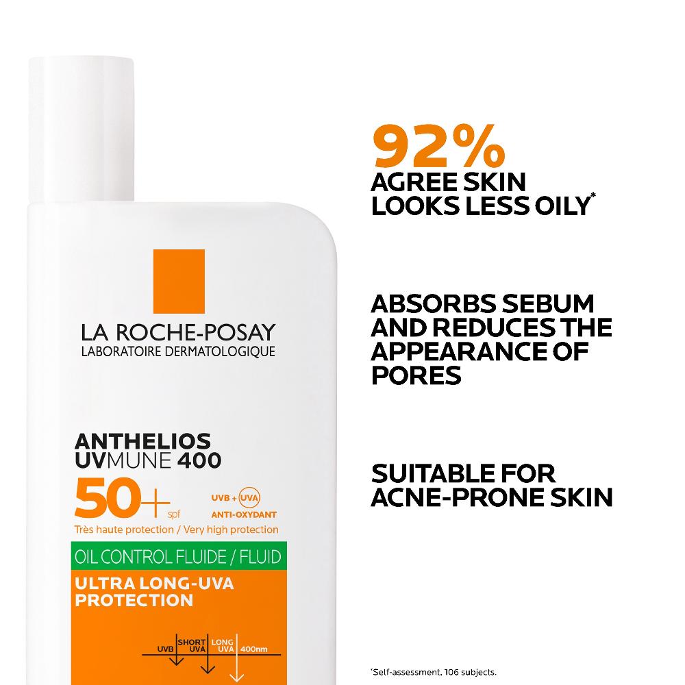 lookfantastic La Roche-Posay Anthelios Oil Control Fluid LSF 50+ für Fettige zu Unreinheiten Neigende Haut 50 ml Blitzangebot