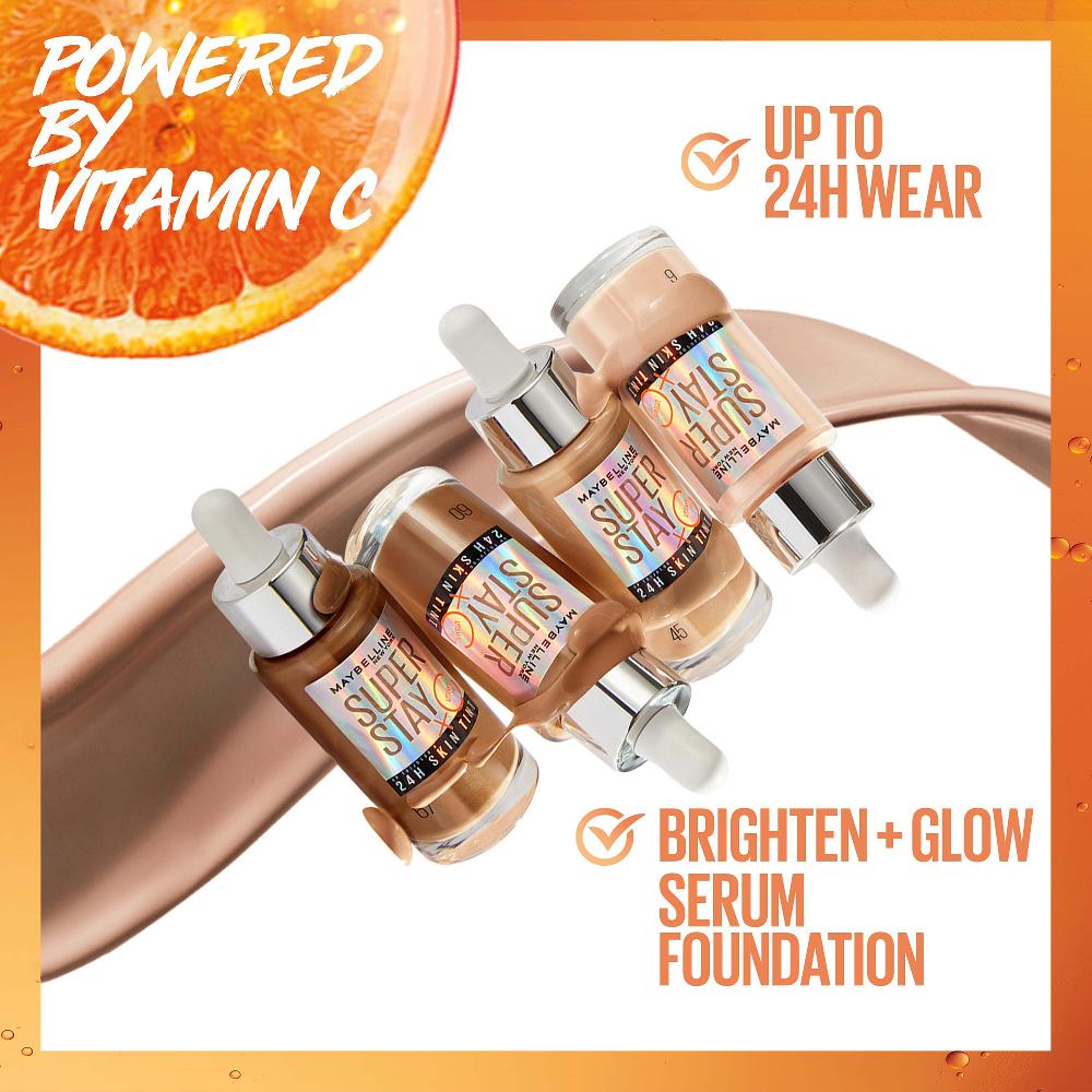 lookfantastic Maybelline Super Stay up to 24H Skin Tint Foundation + Vitamin C 30ml (Various Shades) Kauf eins, bekomm eins gratis