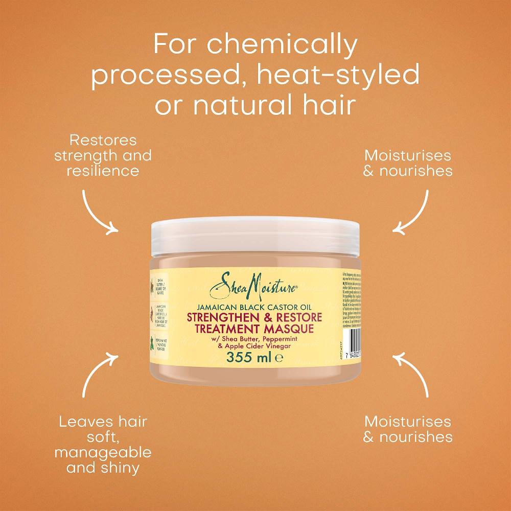 lookfantastic Shea Moisture Jamaican Black Castor Oil Strengthen Grow & Restore Treatment Masque 340g Begrenzte Freigabe