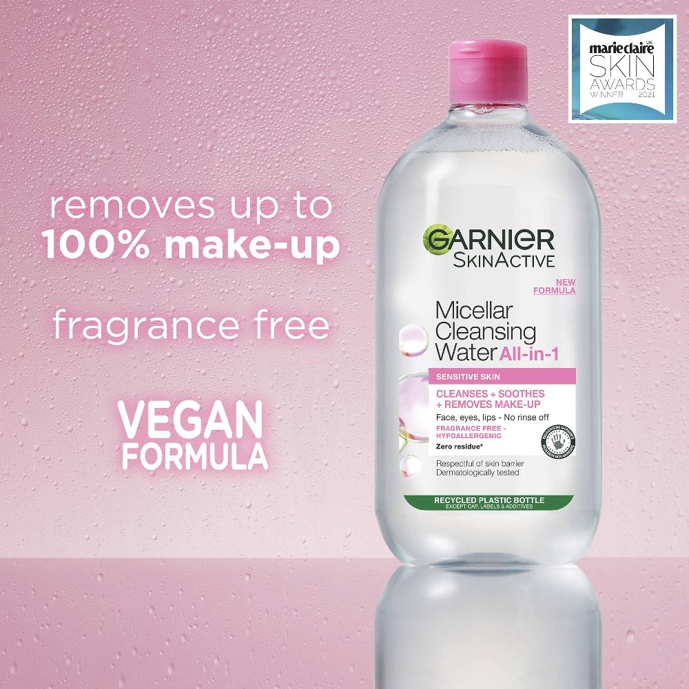 lookfantastic Garnier Mizellenwasser Gesichtsreinigung und Make-up-Entferner für Empfindliche Haut 700 ml Tägliche Deals