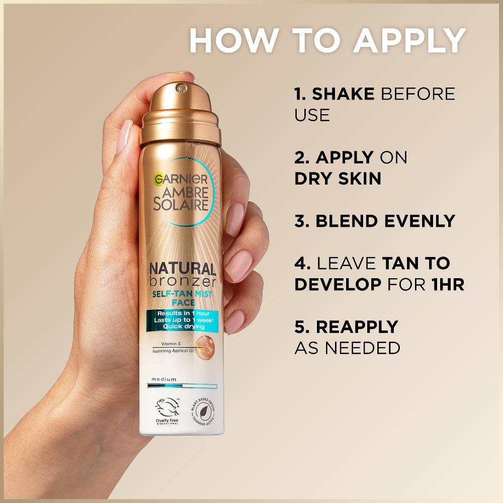 lookfantastic Garnier Ambre Solaire No Streaks Bronzer Face Mist Spray - Original (75ml) Begrenzte Freigabe
