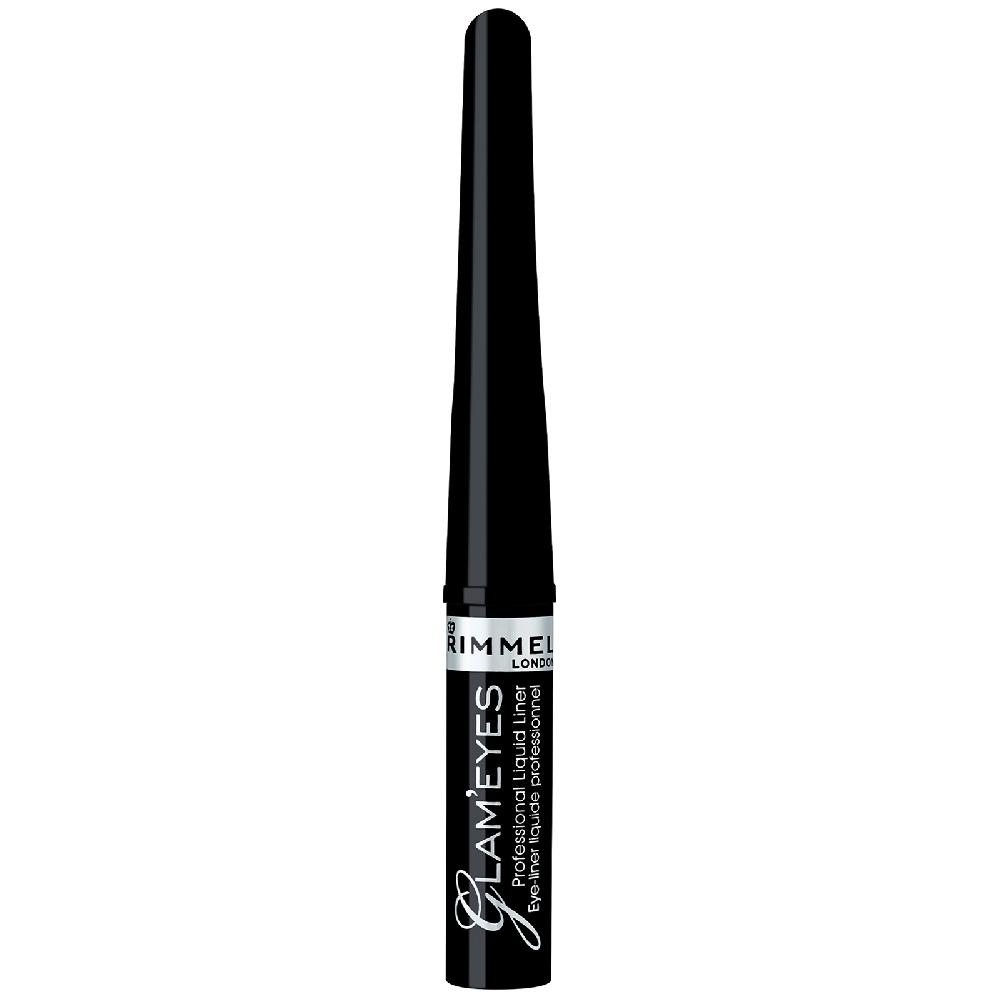 lookfantastic Rimmel London Glameyes Professional Flüssiger Eyeliner - 01 - Black Glamour 4 ml Großer Ausverkauf