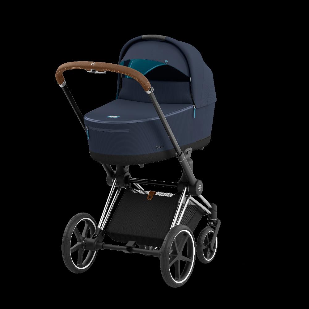 babymarkt Kombikinderwagen Priam Chrome Brown Dark Navy Conscious Collection Super Rabatt