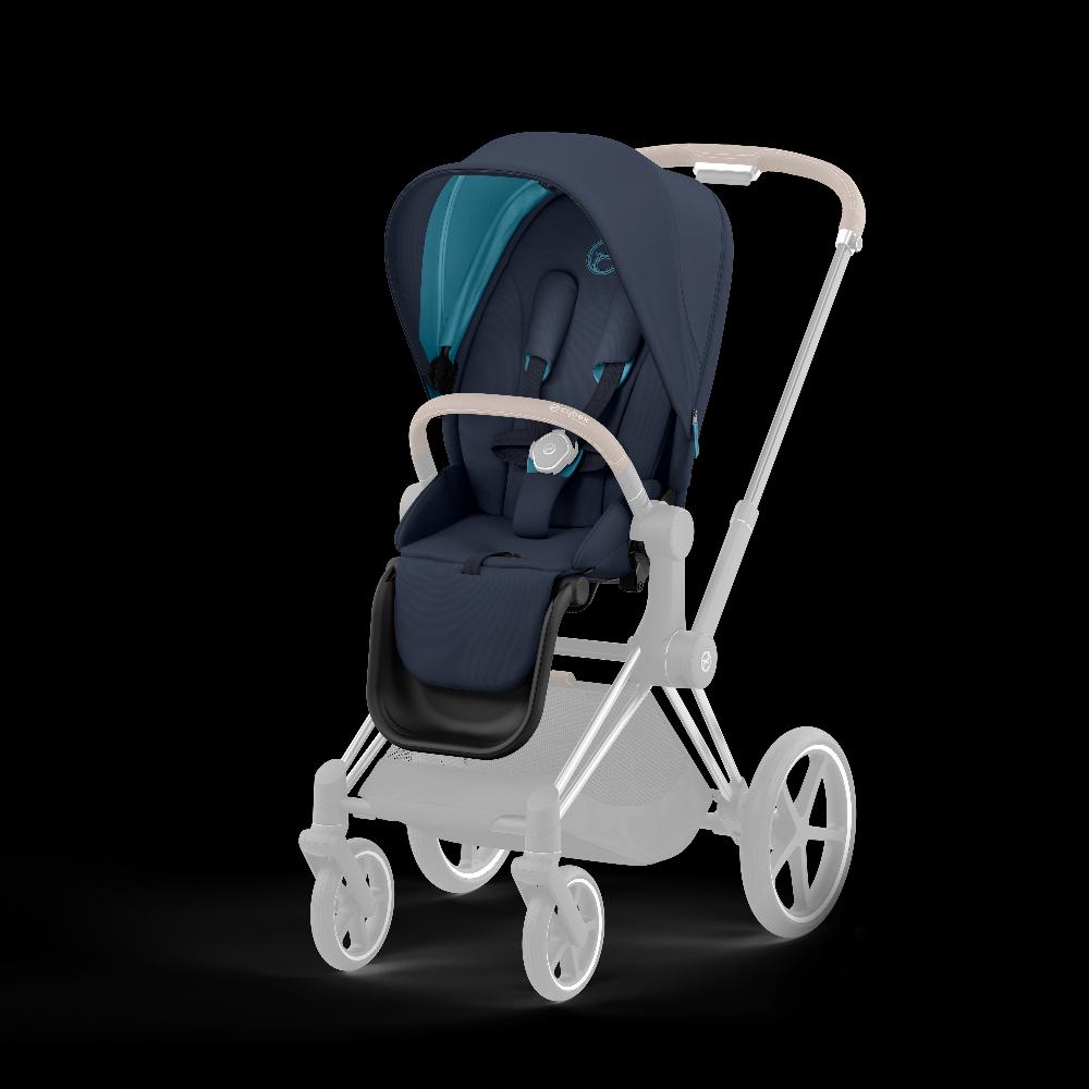 babymarkt Kombikinderwagen Priam Chrome Brown Dark Navy Conscious Collection Super Rabatt