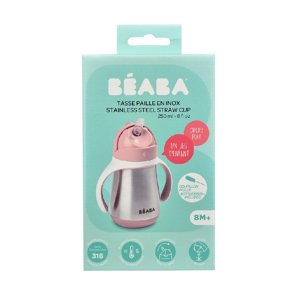 babymarkt Edelstahl Strohhalmbecher 250 ml in altrosa ab dem 8. Monat Neuheiten