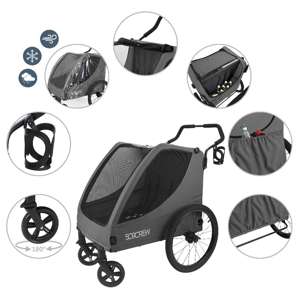 babymarkt Crew Zwillingskinderwagen Trekker II Dark Grey Tägliche Deals