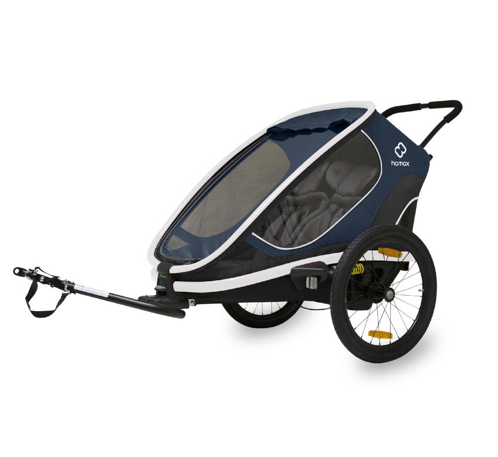 babymarkt Kinderfahrradanhänger Outback mit Rückenlehnenverstellung Navy Blau 2022 Zeitbegrenzte Promotion
