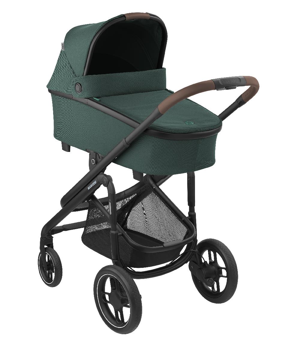 babymarkt Kombikinderwagen Plaza Plus Essential Green inkl. Babyschale Pebble S Tonal Black und Adapter Baby Black Günstiger Verkauf