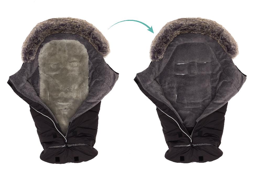 babymarkt Winterfußsack Mavensi mit Lammfelleinlage schwarz Kostenloser Versand