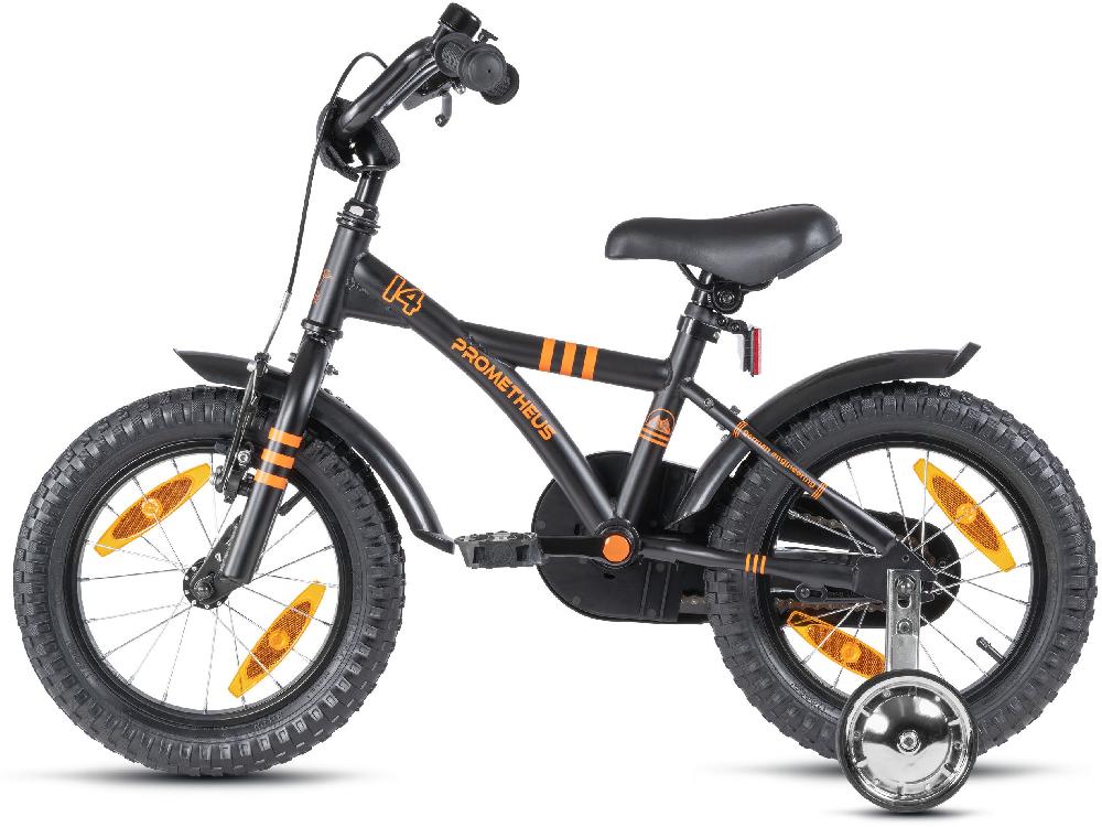 babymarkt Kinderfahrrad 14" mit Stützräder schwarz matt-orange Lagerräumung