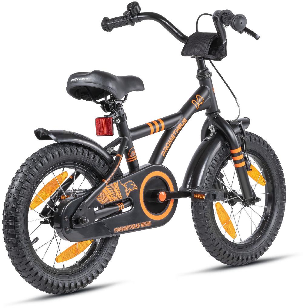 babymarkt Kinderfahrrad 14" mit Stützräder schwarz matt-orange Lagerräumung