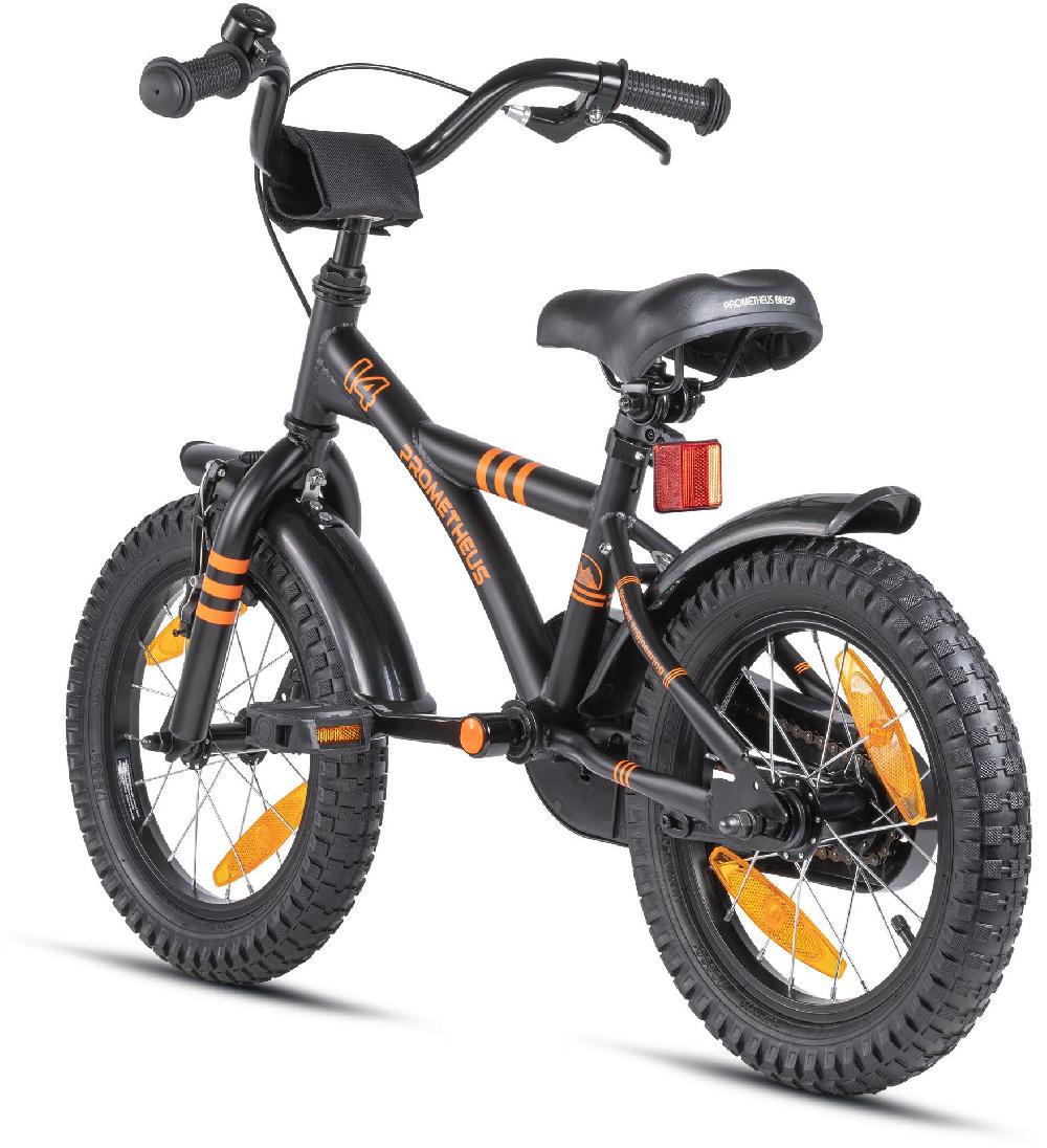 babymarkt Kinderfahrrad 14" mit Stützräder schwarz matt-orange Lagerräumung