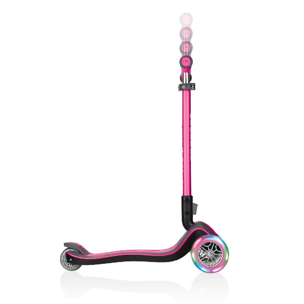 babymarkt Scooter ELITE DELUXE LIGHTS mit Leuchtrollen pink Räumungsverkauf